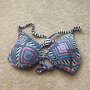 Multicolored, fun-patterned, swimsuit top!